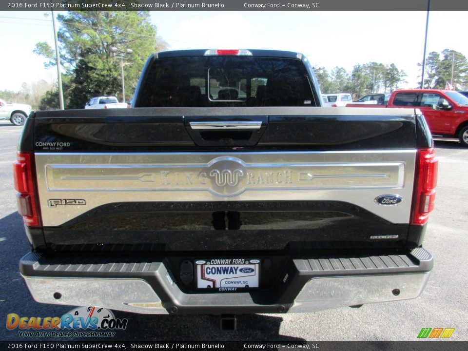 2016 Ford F150 Platinum SuperCrew 4x4 Shadow Black / Platinum Brunello Photo #4