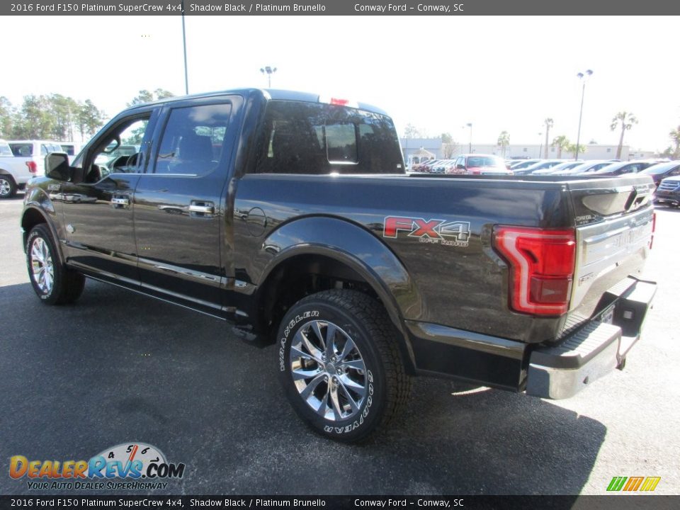 2016 Ford F150 Platinum SuperCrew 4x4 Shadow Black / Platinum Brunello Photo #7