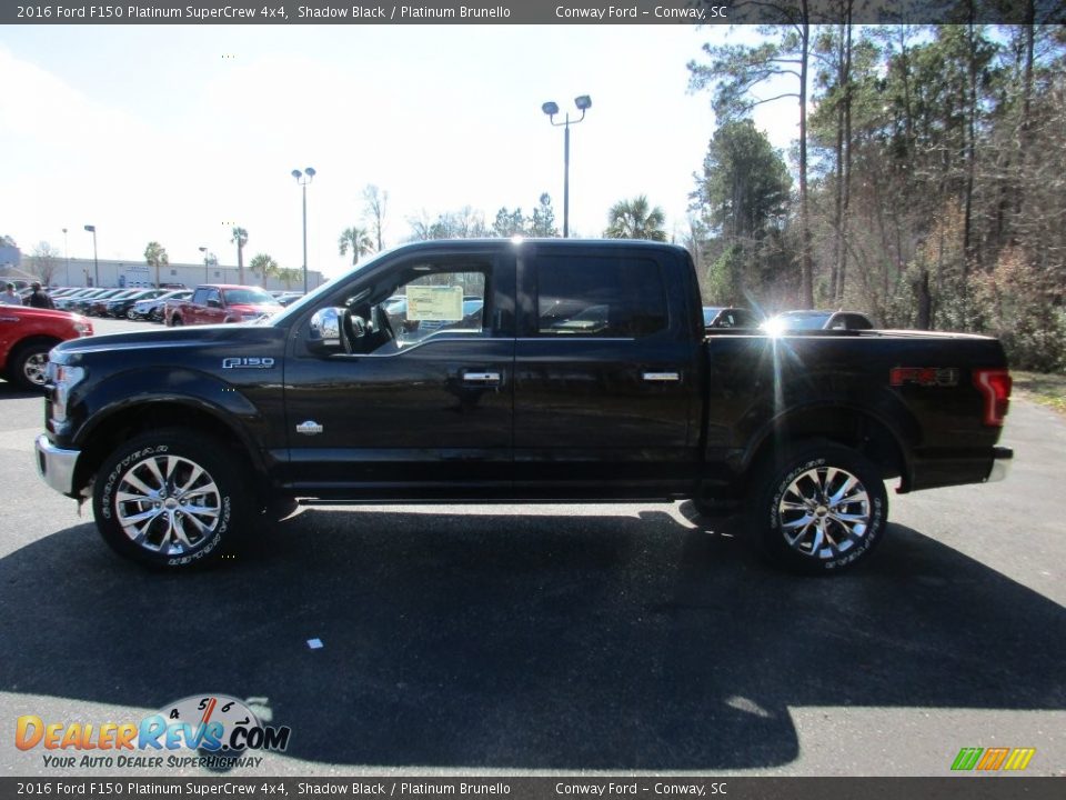 2016 Ford F150 Platinum SuperCrew 4x4 Shadow Black / Platinum Brunello Photo #8
