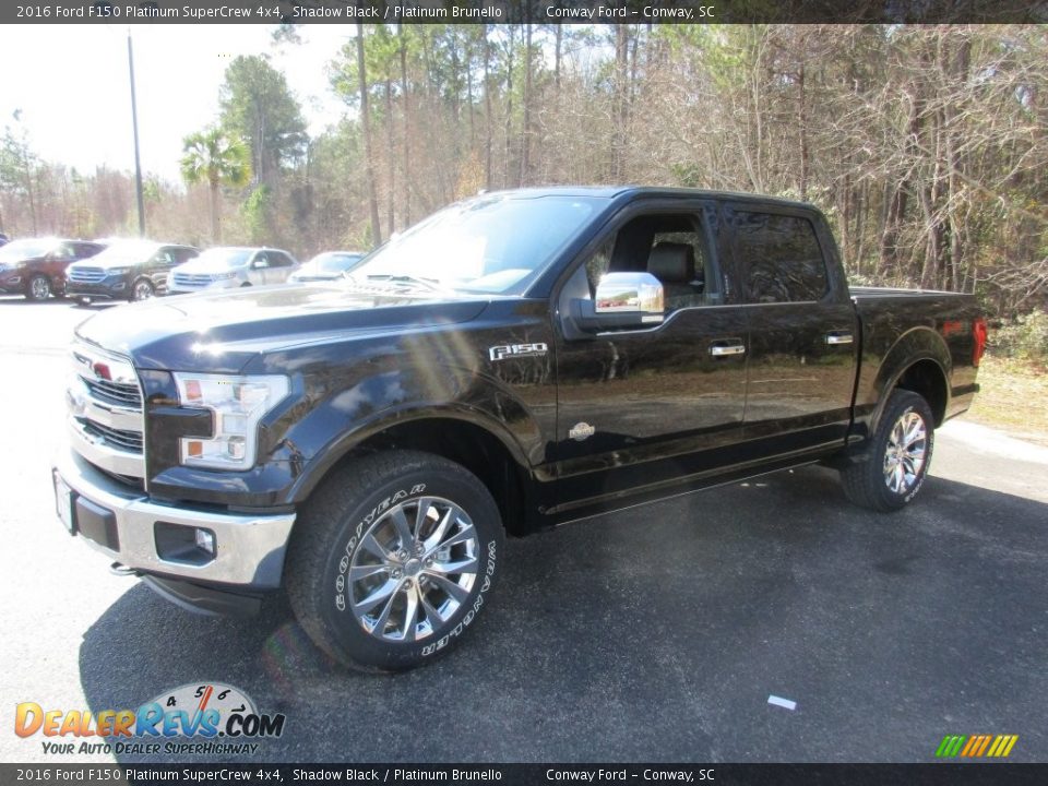 2016 Ford F150 Platinum SuperCrew 4x4 Shadow Black / Platinum Brunello Photo #12