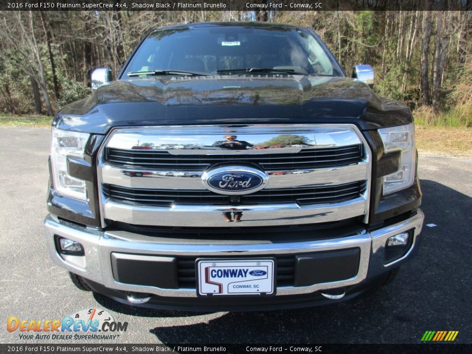 2016 Ford F150 Platinum SuperCrew 4x4 Shadow Black / Platinum Brunello Photo #13