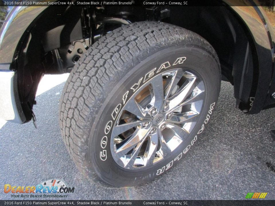 2016 Ford F150 Platinum SuperCrew 4x4 Shadow Black / Platinum Brunello Photo #15