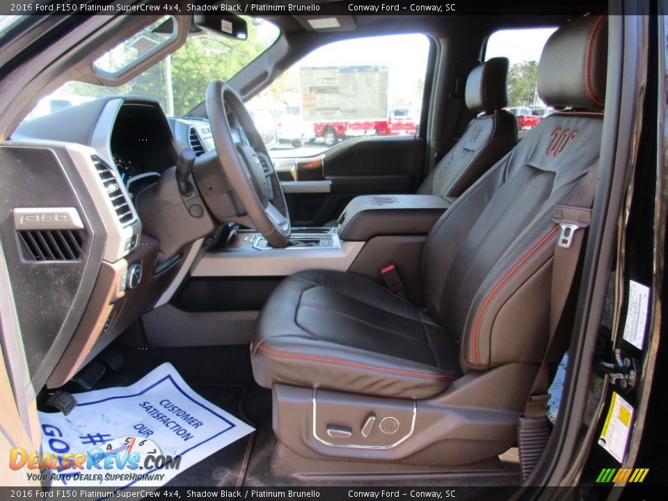 2016 Ford F150 Platinum SuperCrew 4x4 Shadow Black / Platinum Brunello Photo #16