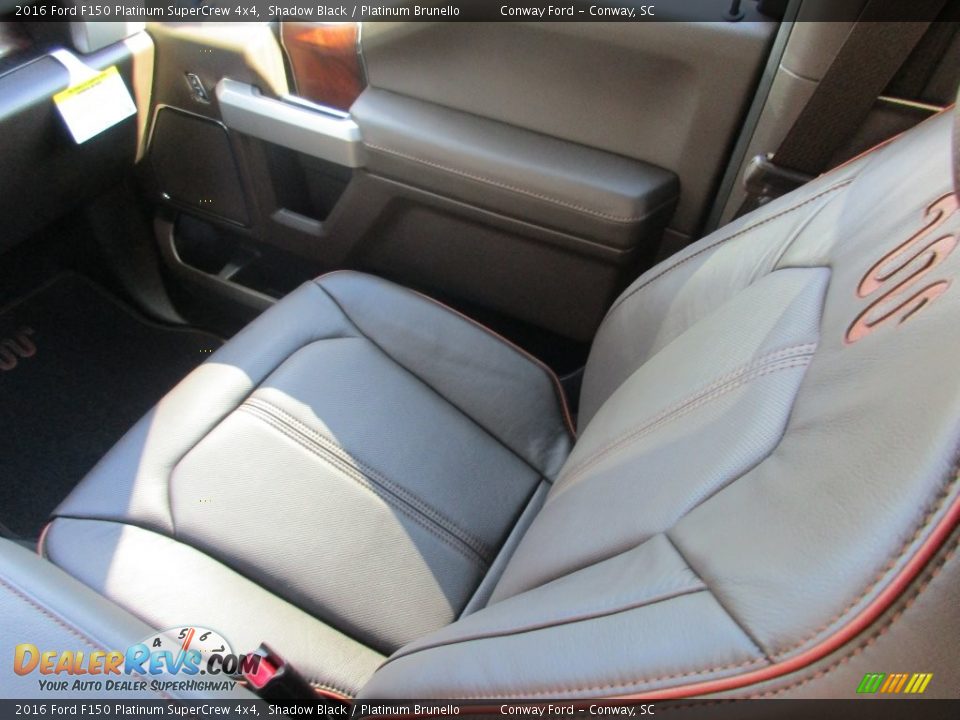2016 Ford F150 Platinum SuperCrew 4x4 Shadow Black / Platinum Brunello Photo #21