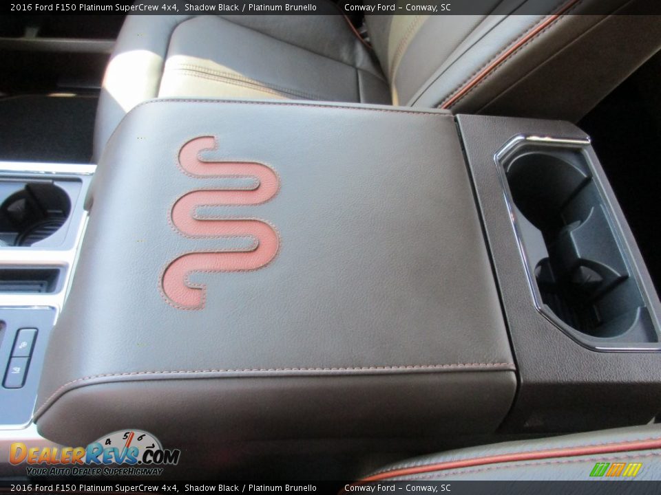 2016 Ford F150 Platinum SuperCrew 4x4 Shadow Black / Platinum Brunello Photo #23