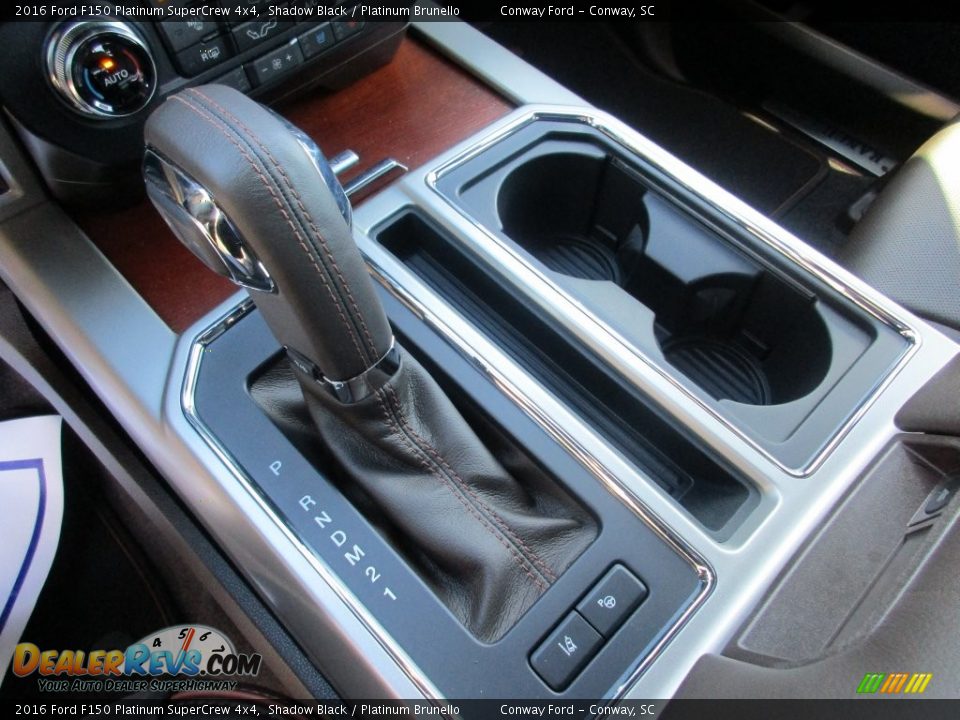 2016 Ford F150 Platinum SuperCrew 4x4 Shadow Black / Platinum Brunello Photo #25