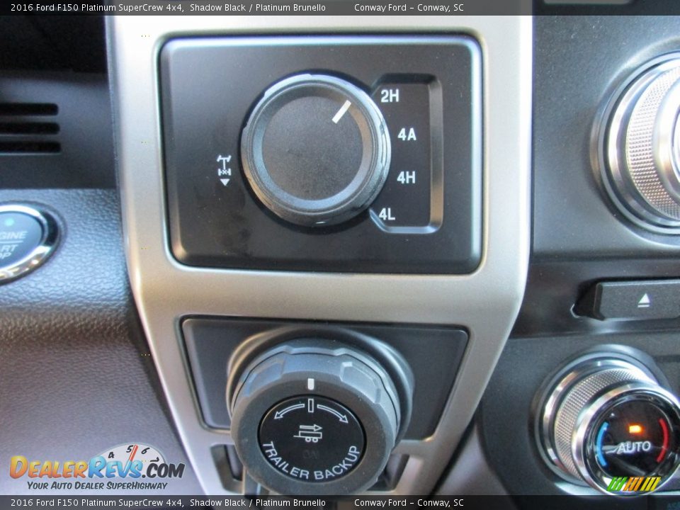 2016 Ford F150 Platinum SuperCrew 4x4 Shadow Black / Platinum Brunello Photo #32