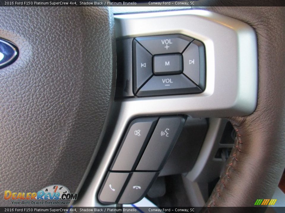 2016 Ford F150 Platinum SuperCrew 4x4 Shadow Black / Platinum Brunello Photo #34