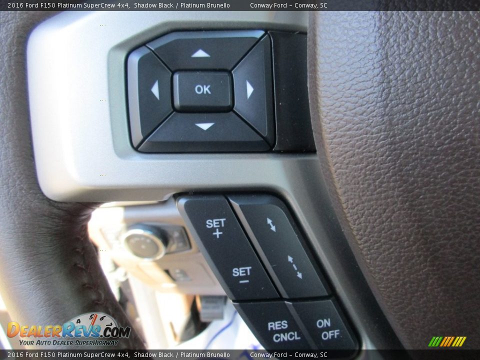 2016 Ford F150 Platinum SuperCrew 4x4 Shadow Black / Platinum Brunello Photo #35