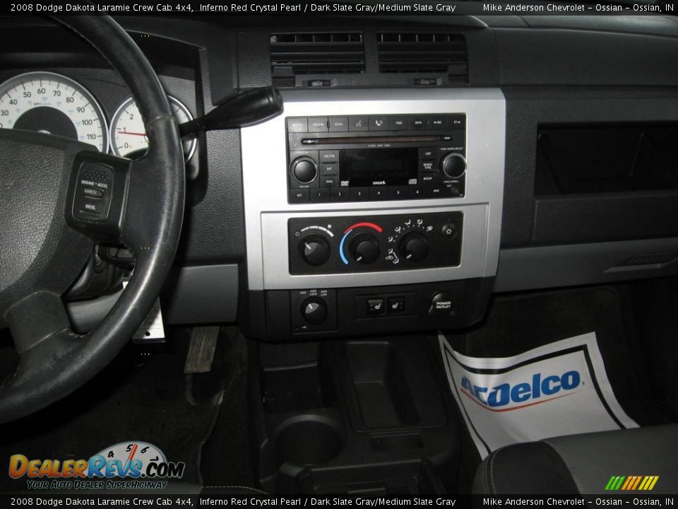 2008 Dodge Dakota Laramie Crew Cab 4x4 Inferno Red Crystal Pearl / Dark Slate Gray/Medium Slate Gray Photo #5