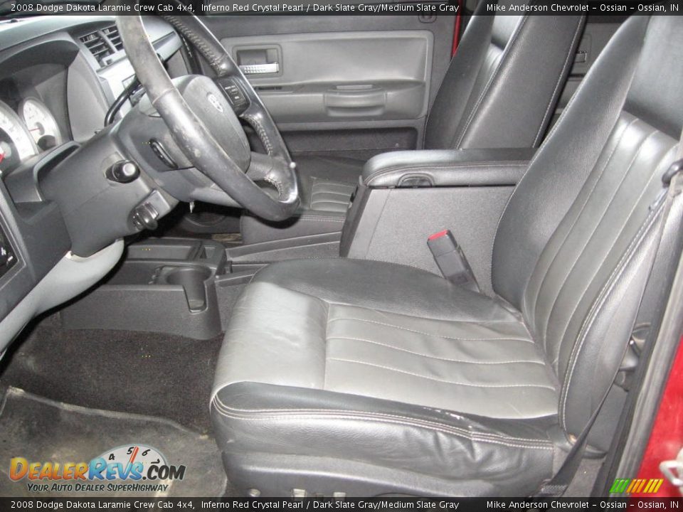 2008 Dodge Dakota Laramie Crew Cab 4x4 Inferno Red Crystal Pearl / Dark Slate Gray/Medium Slate Gray Photo #8