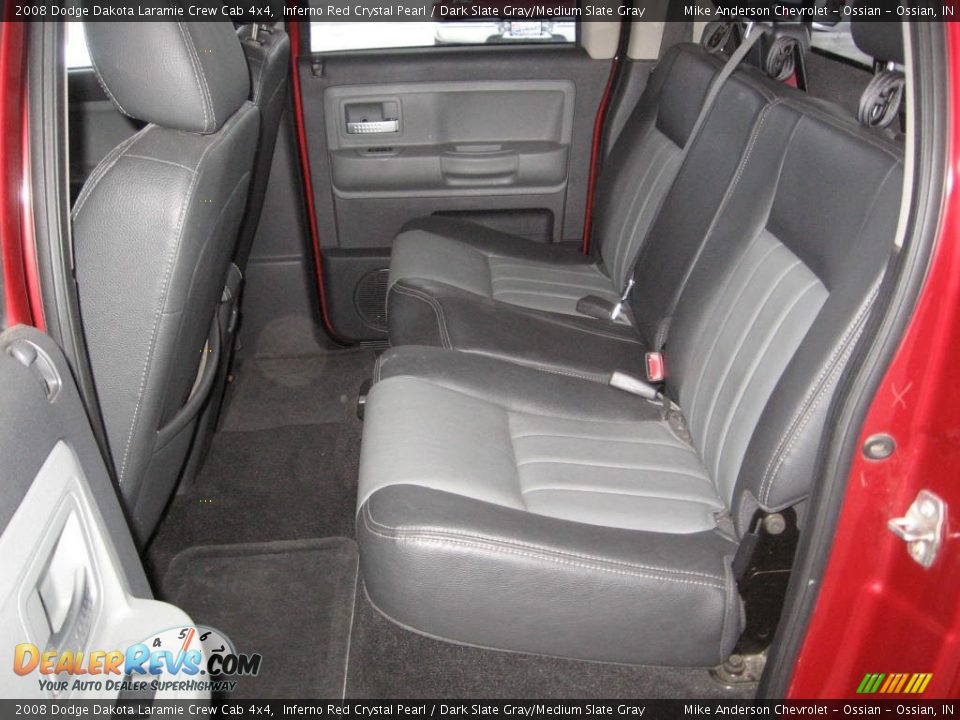 2008 Dodge Dakota Laramie Crew Cab 4x4 Inferno Red Crystal Pearl / Dark Slate Gray/Medium Slate Gray Photo #14