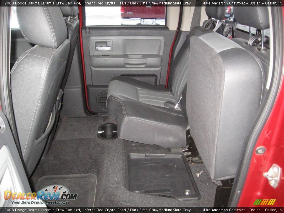 2008 Dodge Dakota Laramie Crew Cab 4x4 Inferno Red Crystal Pearl / Dark Slate Gray/Medium Slate Gray Photo #15