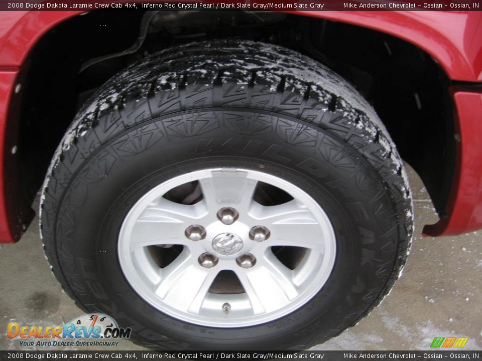 2008 Dodge Dakota Laramie Crew Cab 4x4 Inferno Red Crystal Pearl / Dark Slate Gray/Medium Slate Gray Photo #19