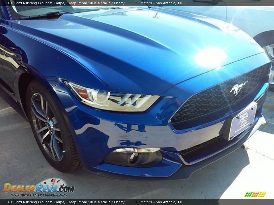 2016 Ford Mustang EcoBoost Coupe Deep Impact Blue Metallic / Ebony Photo #3