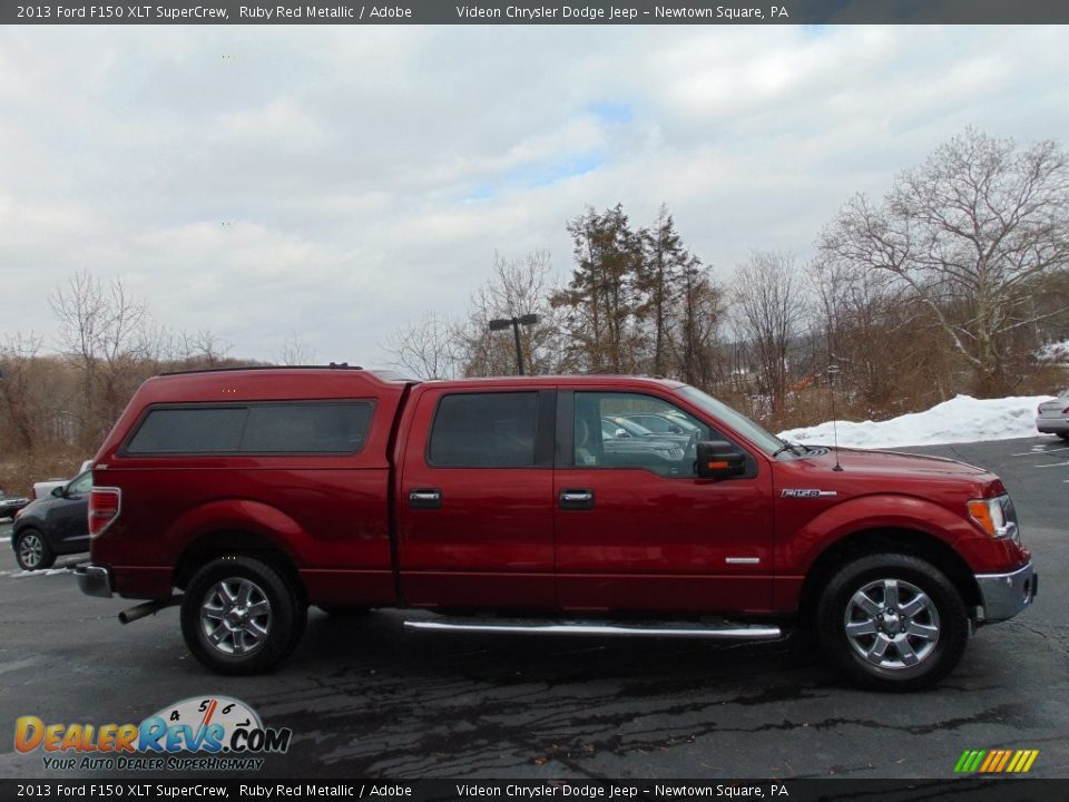 2013 Ford F150 XLT SuperCrew Ruby Red Metallic / Adobe Photo #2