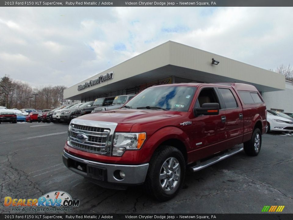 2013 Ford F150 XLT SuperCrew Ruby Red Metallic / Adobe Photo #7