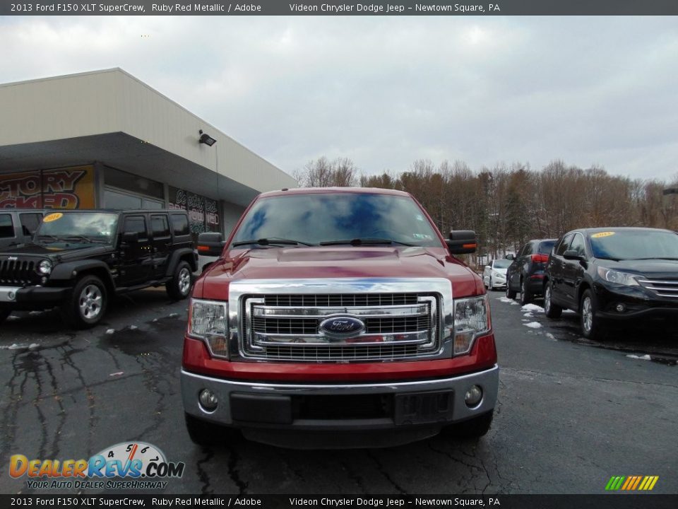 2013 Ford F150 XLT SuperCrew Ruby Red Metallic / Adobe Photo #8