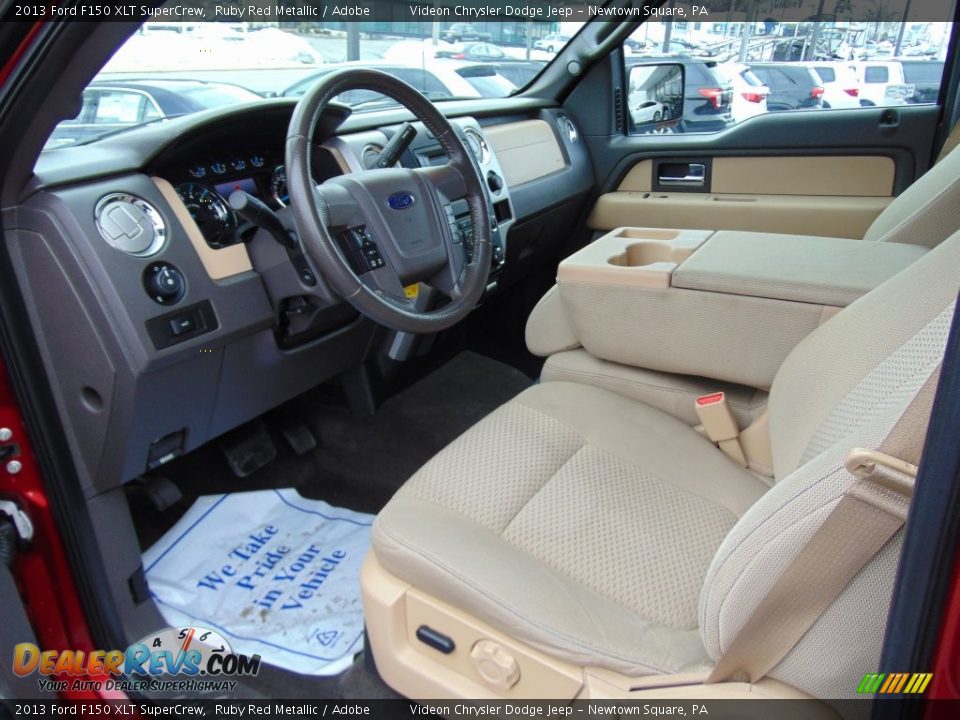 2013 Ford F150 XLT SuperCrew Ruby Red Metallic / Adobe Photo #17