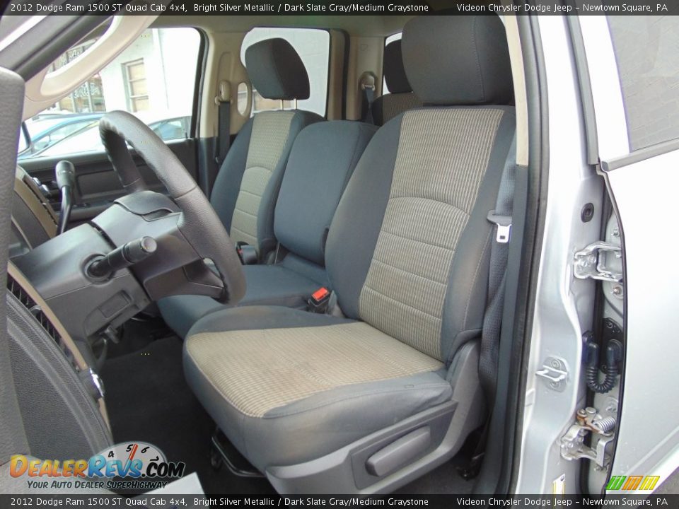 2012 Dodge Ram 1500 ST Quad Cab 4x4 Bright Silver Metallic / Dark Slate Gray/Medium Graystone Photo #16