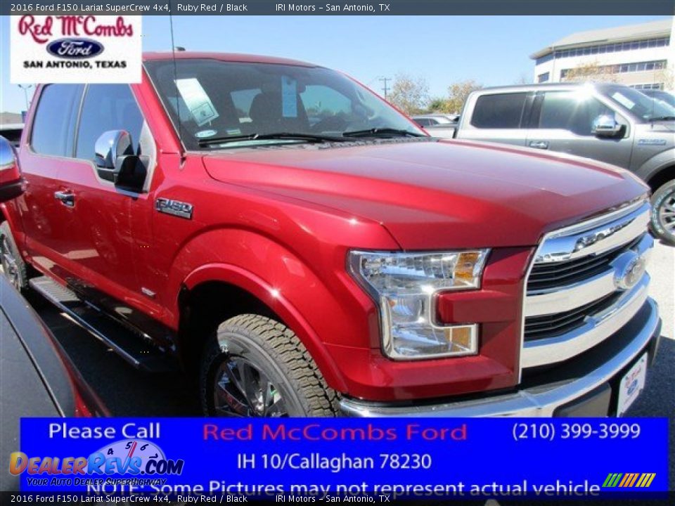 2016 Ford F150 Lariat SuperCrew 4x4 Ruby Red / Black Photo #1