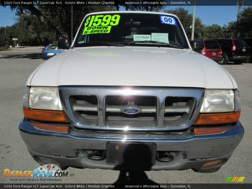 2000 Ford Ranger XLT SuperCab 4x4 Oxford White / Medium Graphite Photo #8