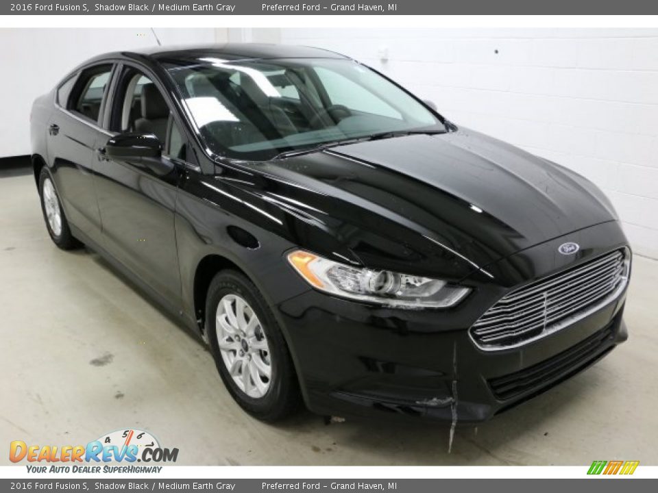 2016 Ford Fusion S Shadow Black / Medium Earth Gray Photo #3