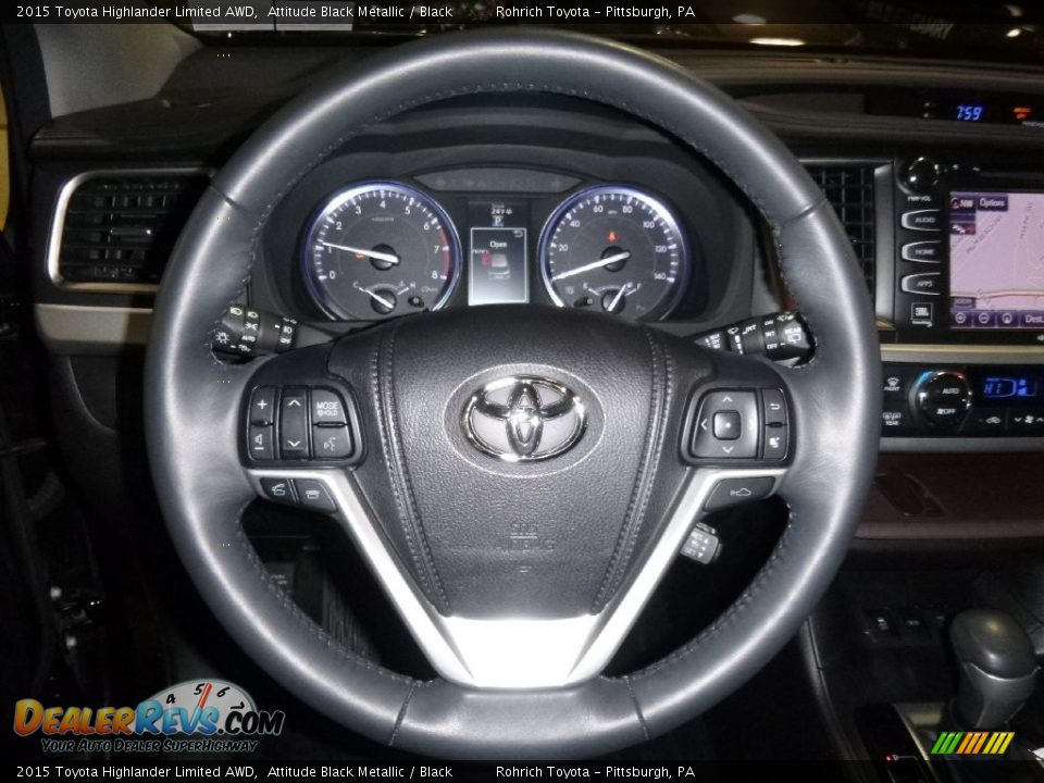2015 Toyota Highlander Limited AWD Attitude Black Metallic / Black Photo #20