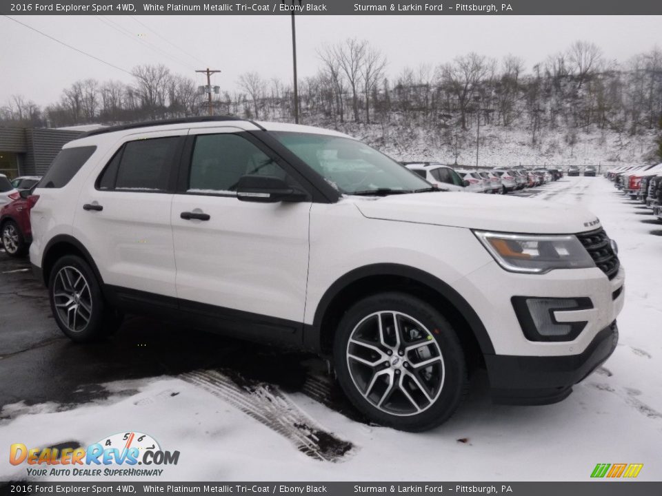 2016 Ford Explorer Sport 4WD White Platinum Metallic Tri-Coat / Ebony Black Photo #1