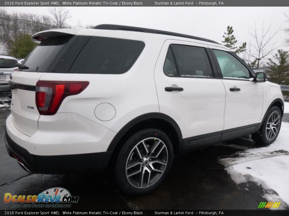 2016 Ford Explorer Sport 4WD White Platinum Metallic Tri-Coat / Ebony Black Photo #2