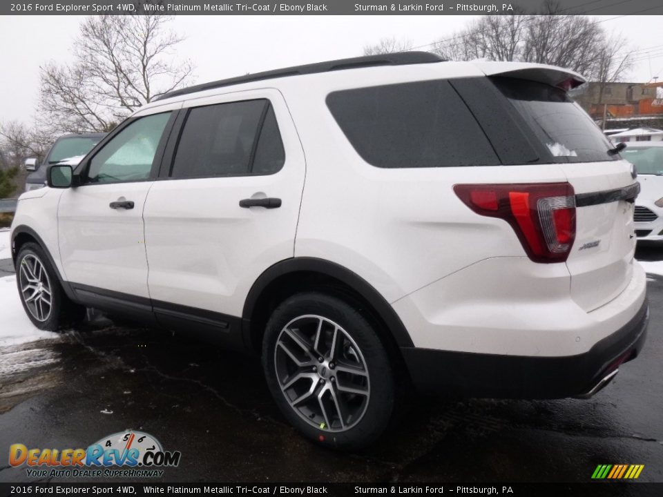 2016 Ford Explorer Sport 4WD White Platinum Metallic Tri-Coat / Ebony Black Photo #3