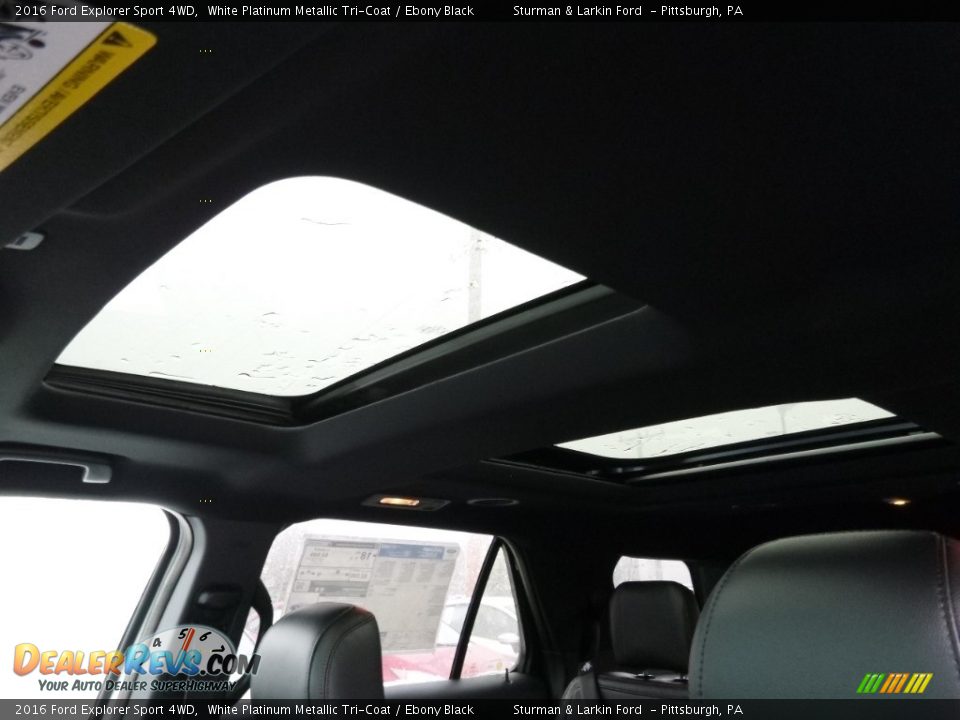 2016 Ford Explorer Sport 4WD White Platinum Metallic Tri-Coat / Ebony Black Photo #12