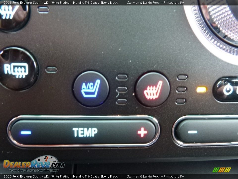2016 Ford Explorer Sport 4WD White Platinum Metallic Tri-Coat / Ebony Black Photo #14