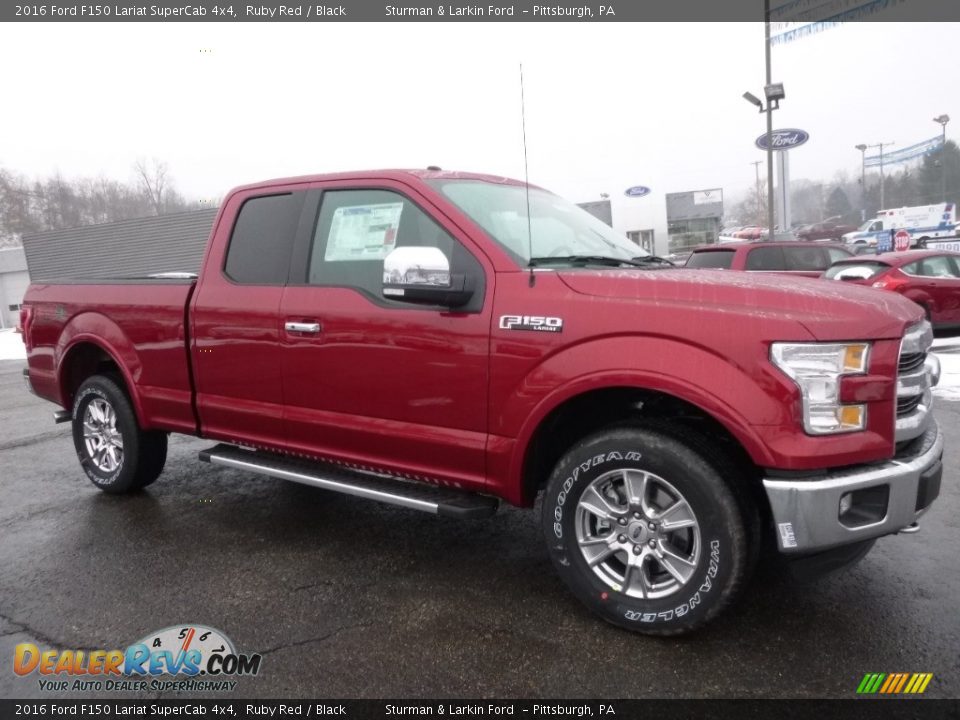 2016 Ford F150 Lariat SuperCab 4x4 Ruby Red / Black Photo #1