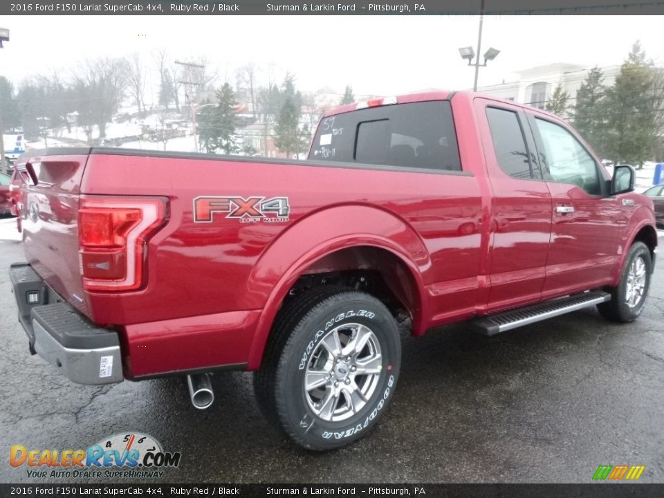 2016 Ford F150 Lariat SuperCab 4x4 Ruby Red / Black Photo #2