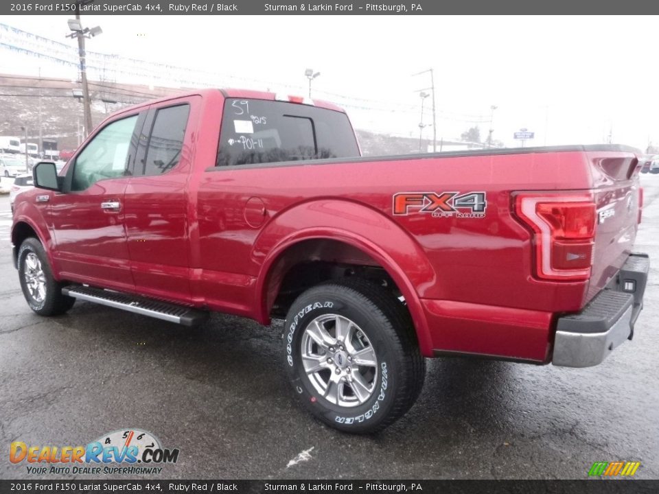 2016 Ford F150 Lariat SuperCab 4x4 Ruby Red / Black Photo #3