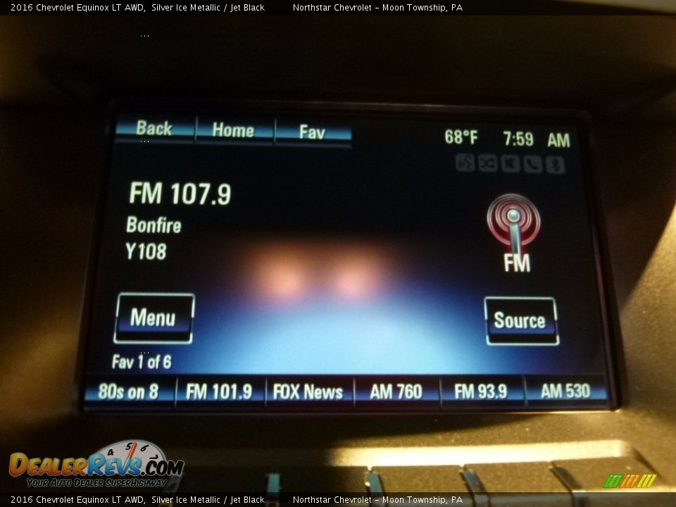 2016 Chevrolet Equinox LT AWD Silver Ice Metallic / Jet Black Photo #19