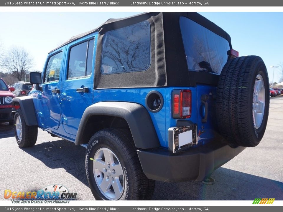 2016 Jeep Wrangler Unlimited Sport 4x4 Hydro Blue Pearl / Black Photo #2