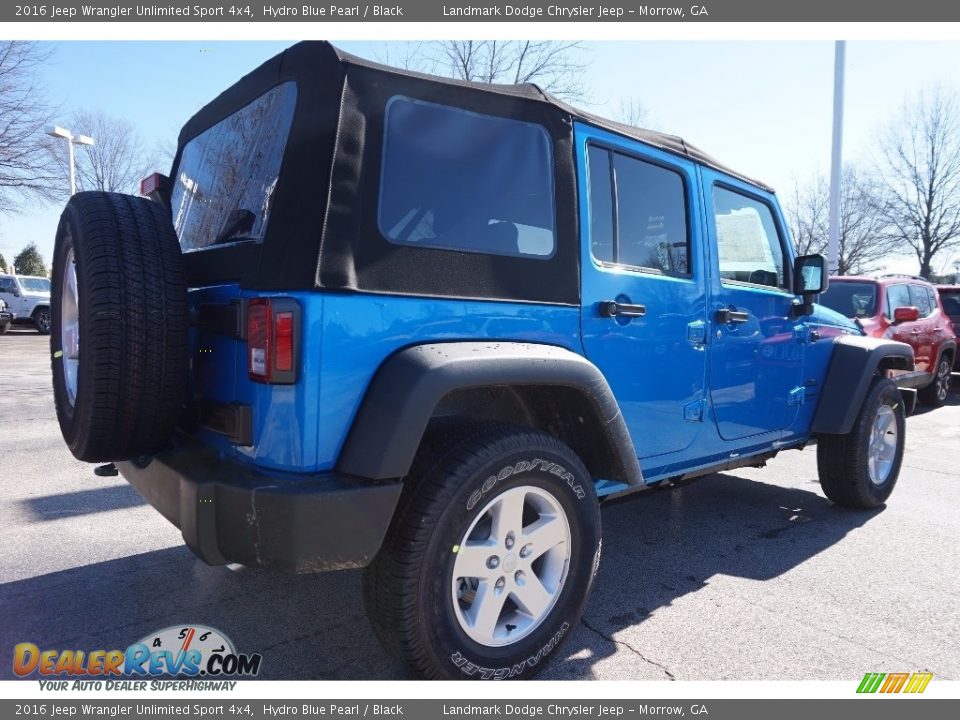 2016 Jeep Wrangler Unlimited Sport 4x4 Hydro Blue Pearl / Black Photo #3