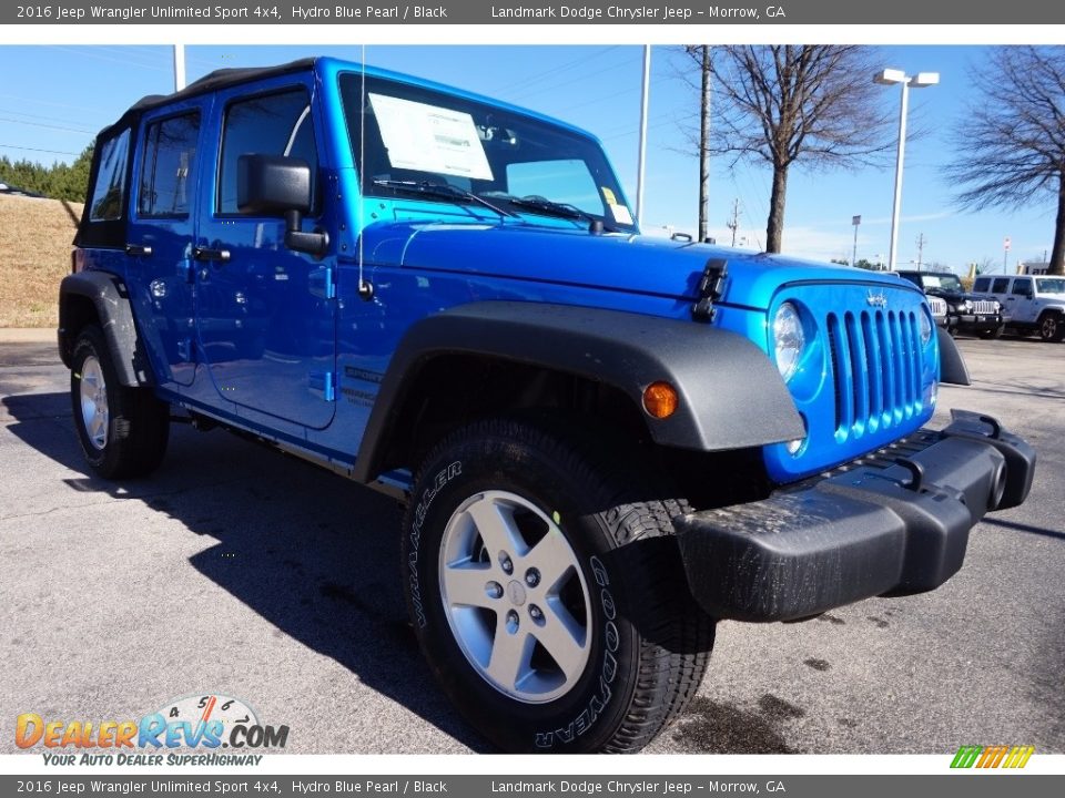 2016 Jeep Wrangler Unlimited Sport 4x4 Hydro Blue Pearl / Black Photo #4