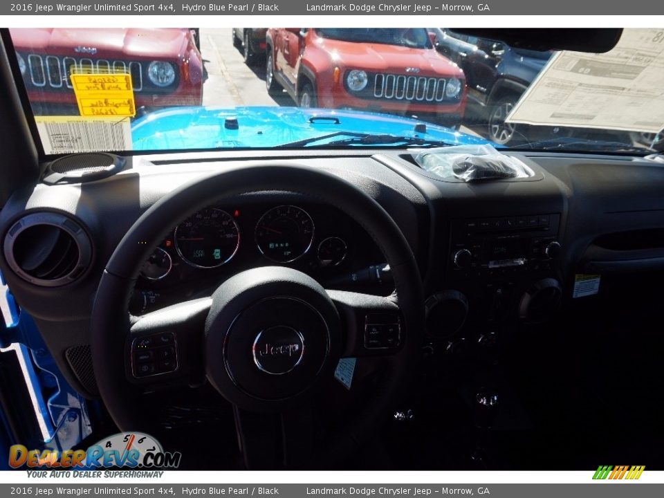 2016 Jeep Wrangler Unlimited Sport 4x4 Hydro Blue Pearl / Black Photo #9