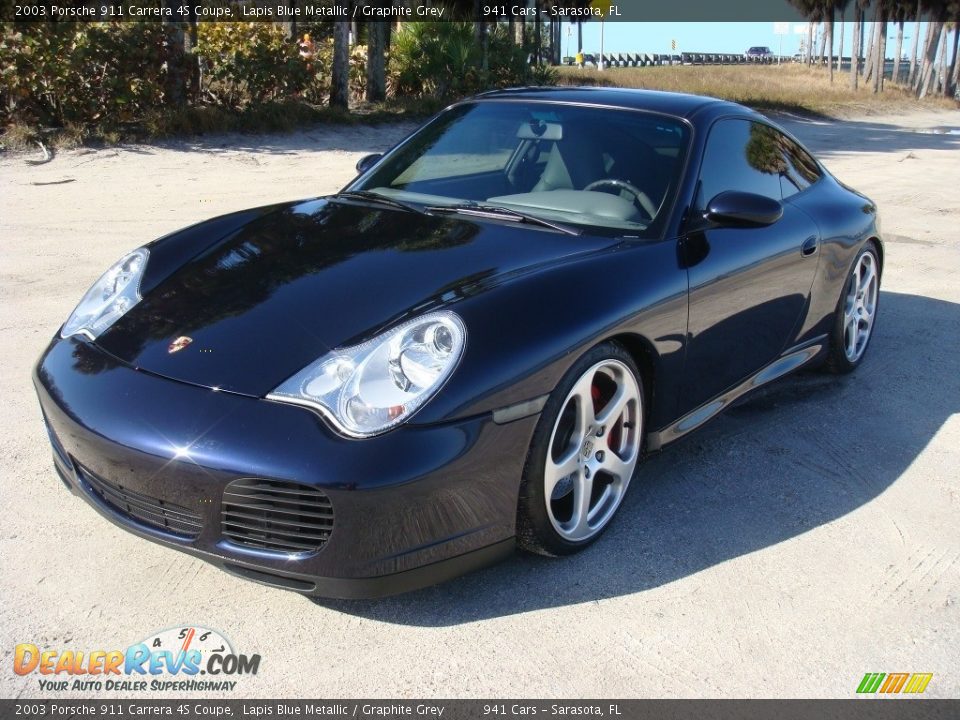2003 Porsche 911 Carrera 4S Coupe Lapis Blue Metallic / Graphite Grey Photo #3
