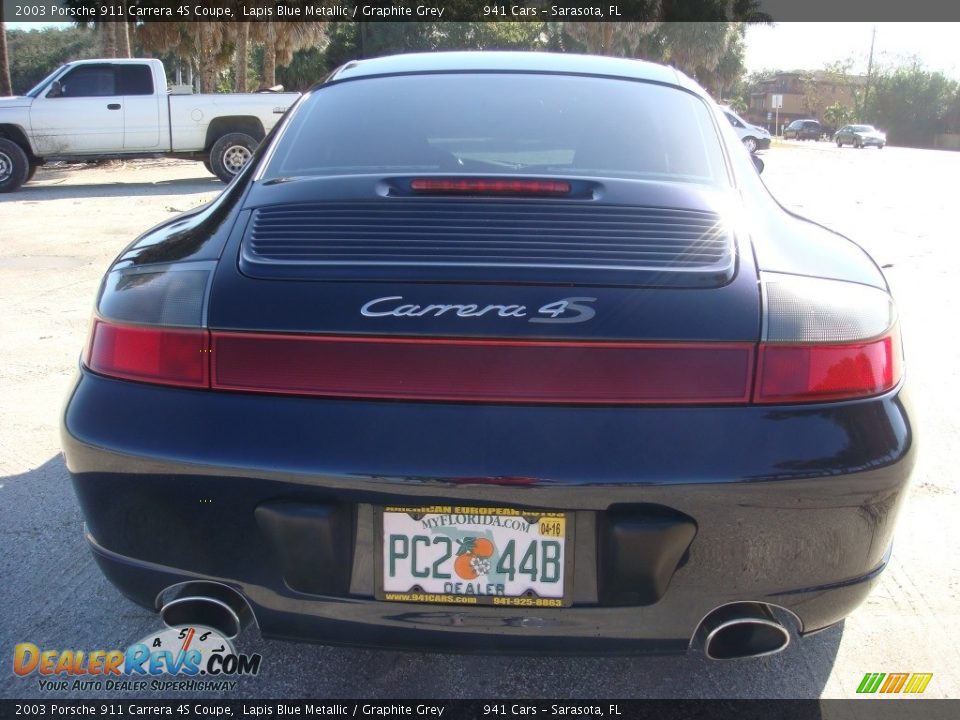 2003 Porsche 911 Carrera 4S Coupe Lapis Blue Metallic / Graphite Grey Photo #6