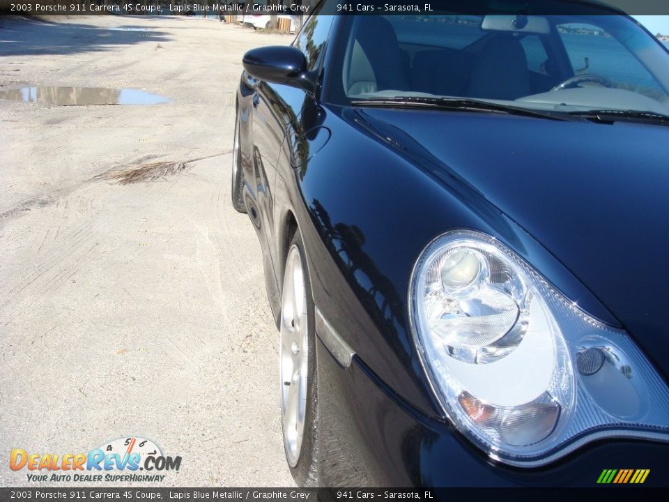 2003 Porsche 911 Carrera 4S Coupe Lapis Blue Metallic / Graphite Grey Photo #9