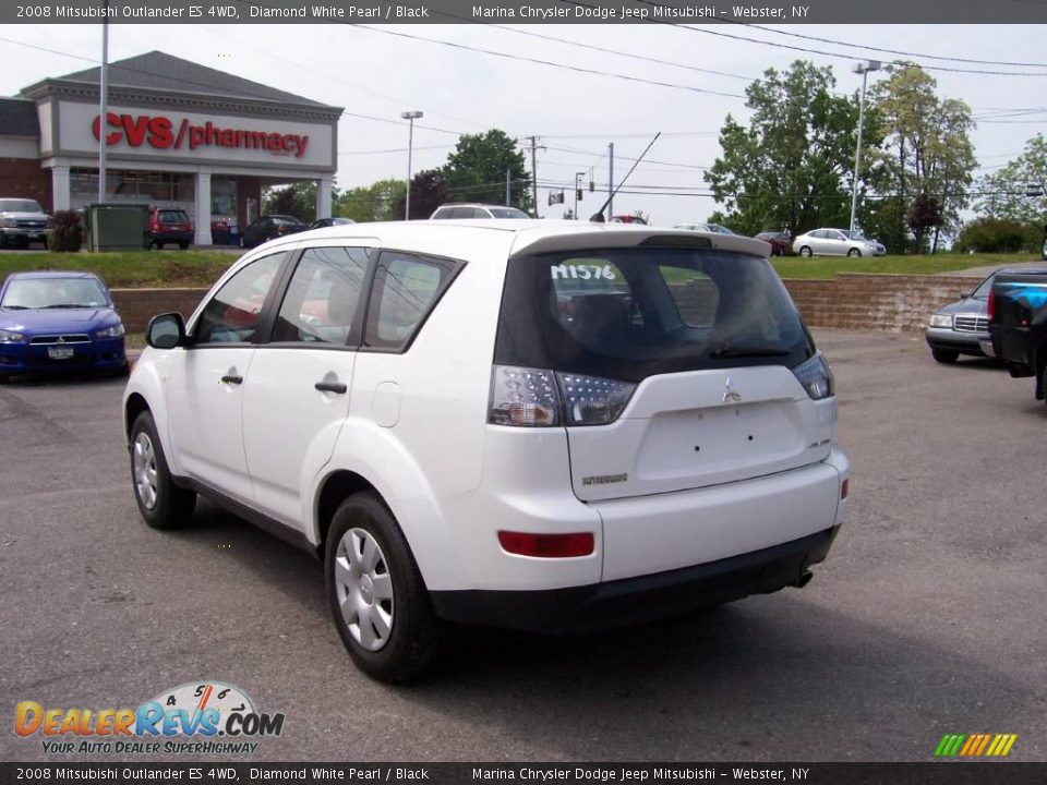 2008 Mitsubishi Outlander ES 4WD Diamond White Pearl / Black Photo #8