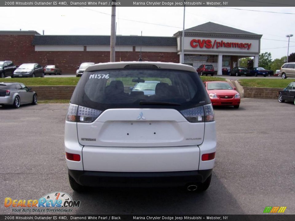 2008 Mitsubishi Outlander ES 4WD Diamond White Pearl / Black Photo #9