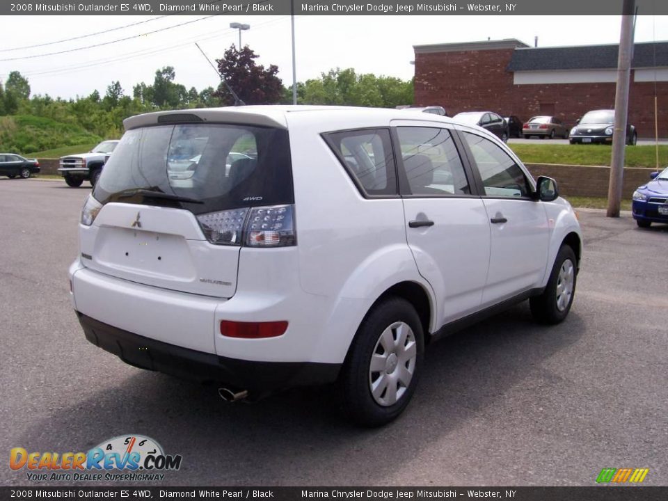 2008 Mitsubishi Outlander ES 4WD Diamond White Pearl / Black Photo #10