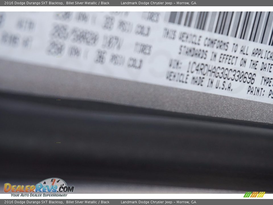 2016 Dodge Durango SXT Blacktop Billet Silver Metallic / Black Photo #9