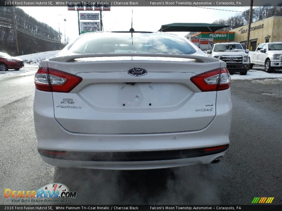2016 Ford Fusion Hybrid SE White Platinum Tri-Coat Metallic / Charcoal Black Photo #7