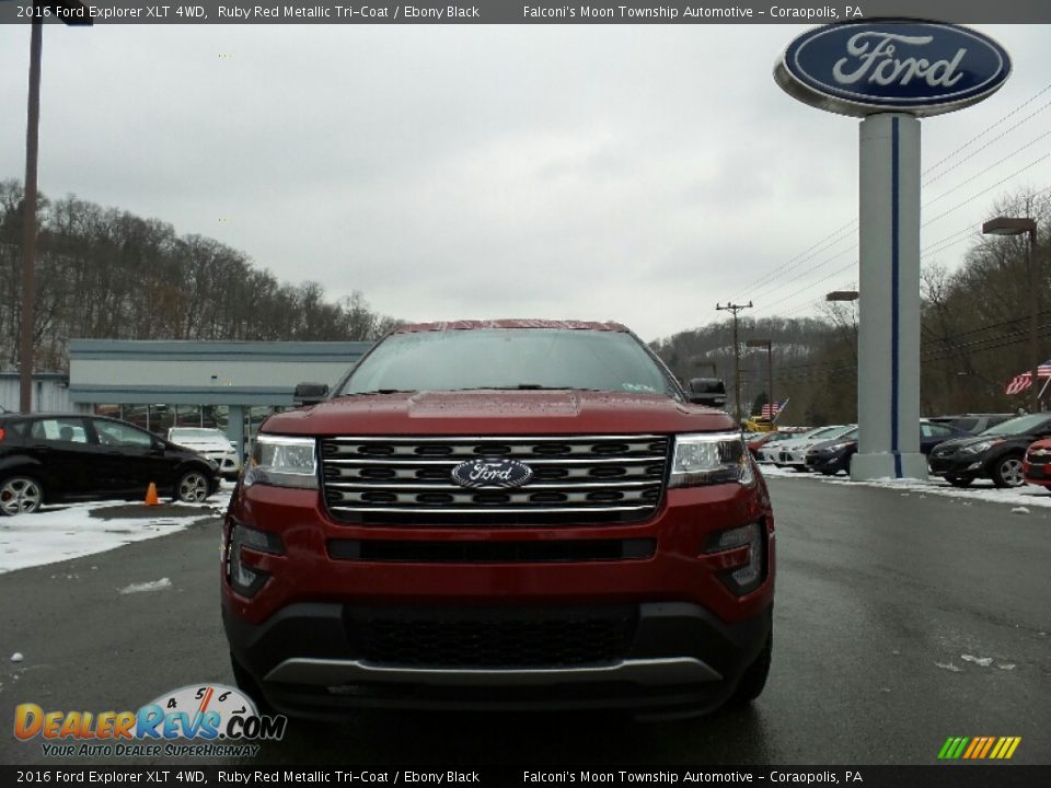 2016 Ford Explorer XLT 4WD Ruby Red Metallic Tri-Coat / Ebony Black Photo #2
